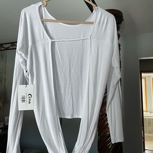 Zyia White Namaste Long Sleeve  size large